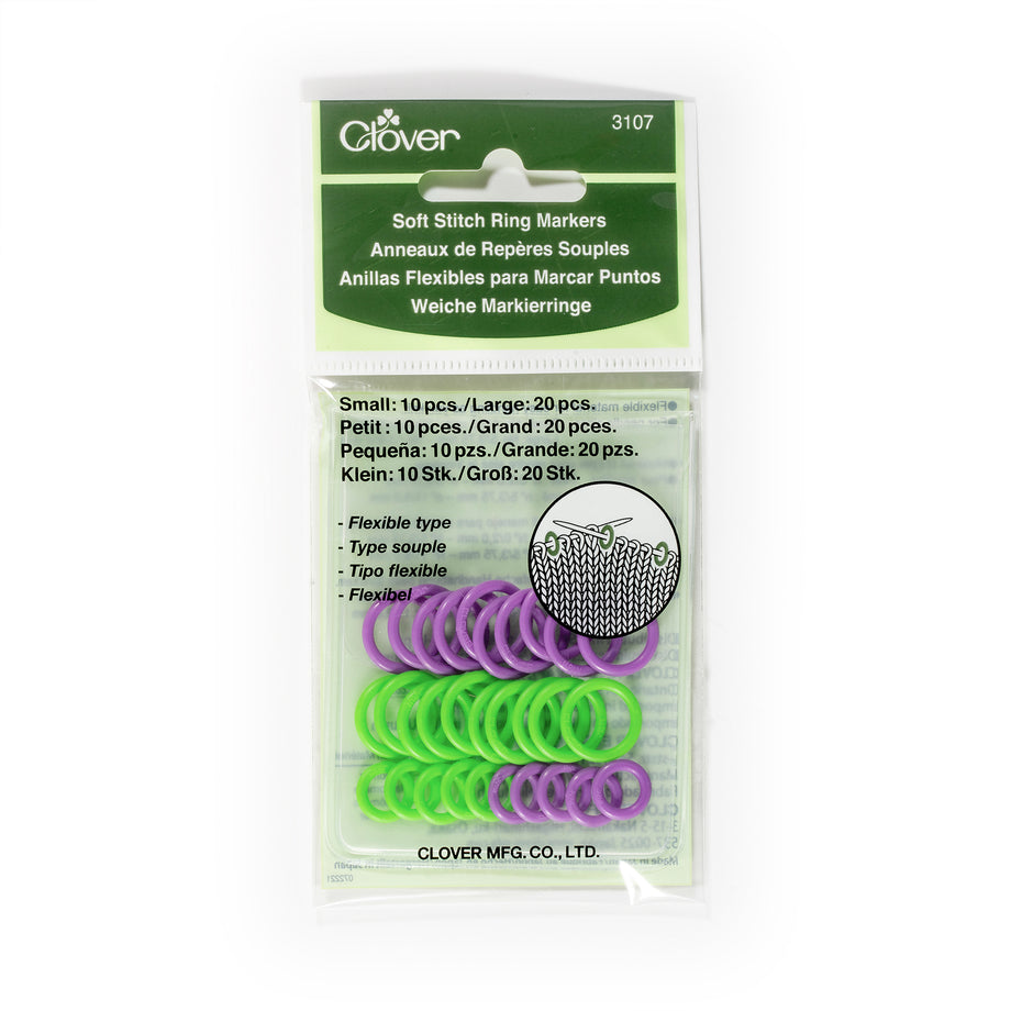 Pack De 300 Marcadores De Punto Para Tejer Y Crochet - 3 Tamaños (1cm, 1.2cm, 1.5cm), Colores Surtidos, Plástico Flexible