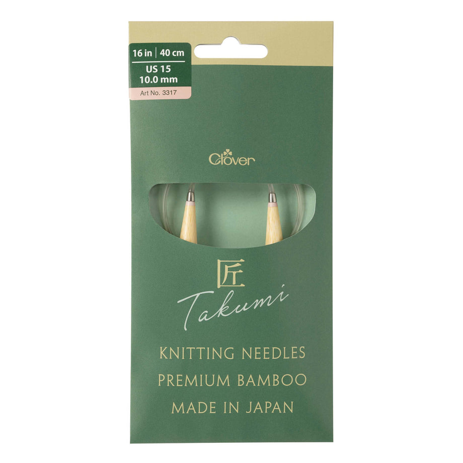 Clover 16 Pro Takumi Circular Bamboo Needles 15 US / 10.0mm