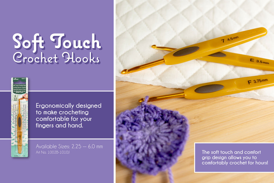 Soft Touch Crochet Hook F (3.75mm) – Clover Needlecraft, Inc.