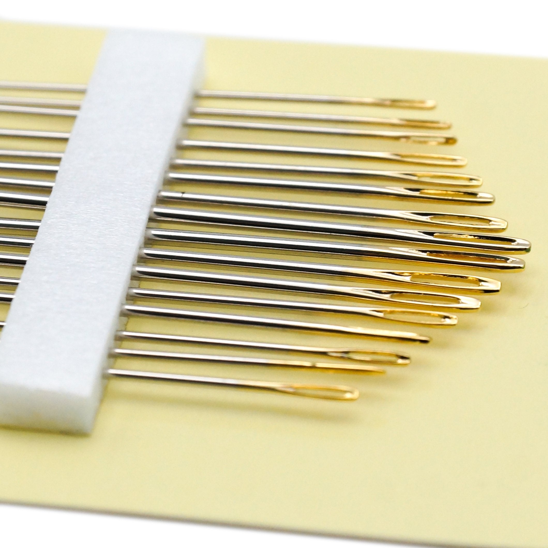 66Pcs Golden Sewing Needles Stainless Steel Self Threading Needles for Hand  Stitching Embroidery Cross Stitch Hand