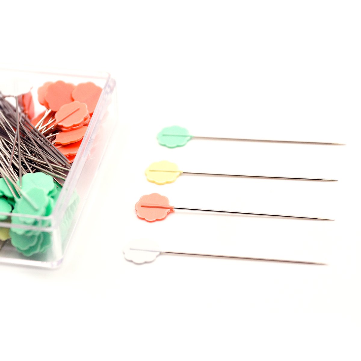 Flower Head Pins, Multi-Colored PASTELS 100 Count – The Singer