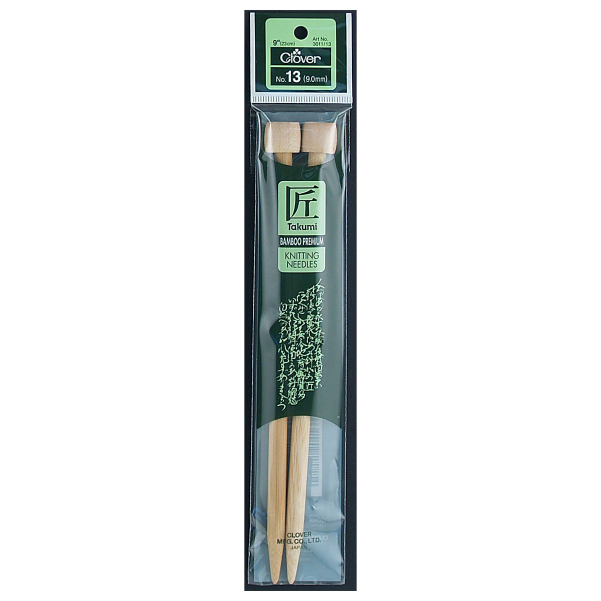 Takumi Bamboo Knitting Needles Single Pointed (9") No. 13 Clover