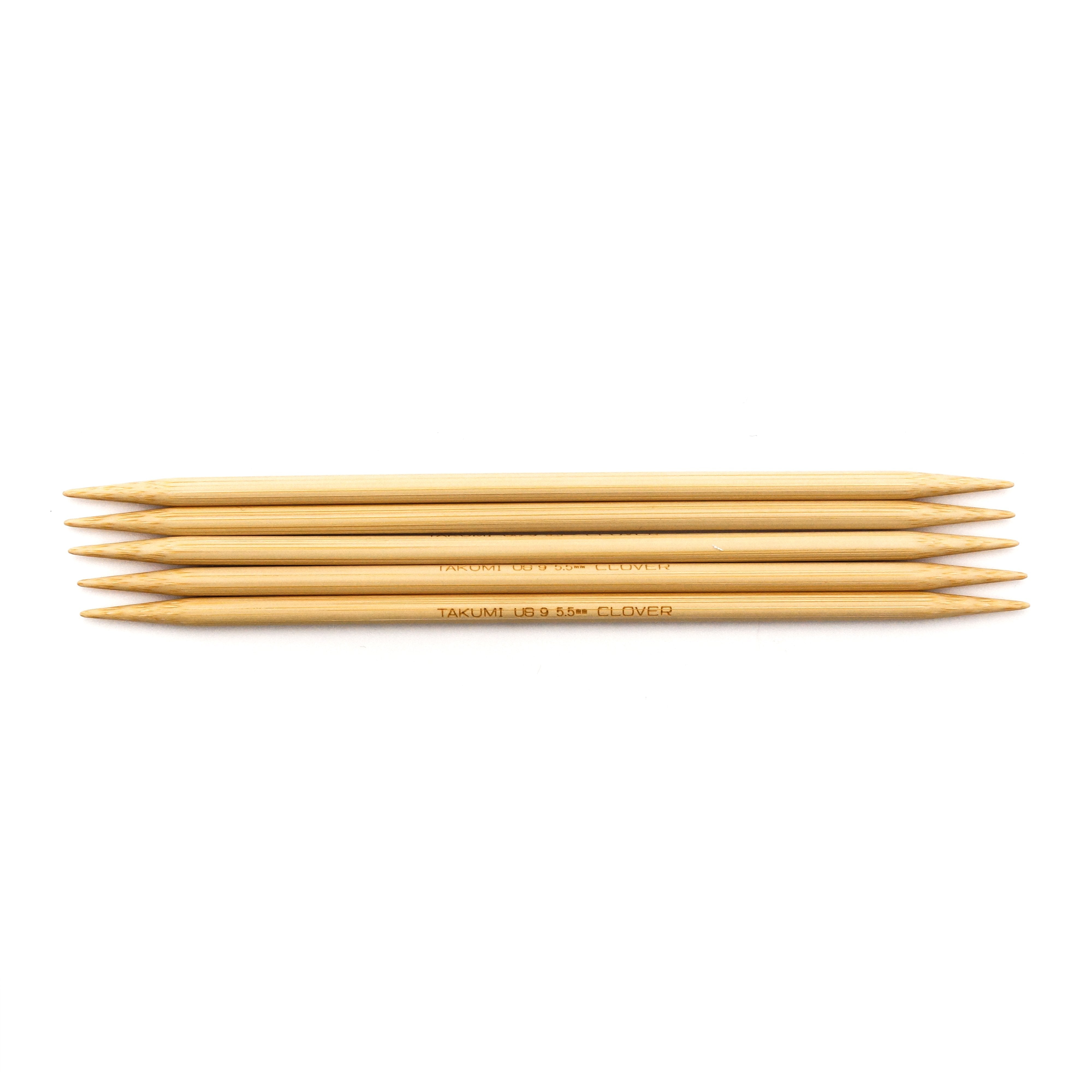 DOUBLE POINTED KNITTING NEEDLE SET – 7.9” LONG - BAMBOO - INCLUDES