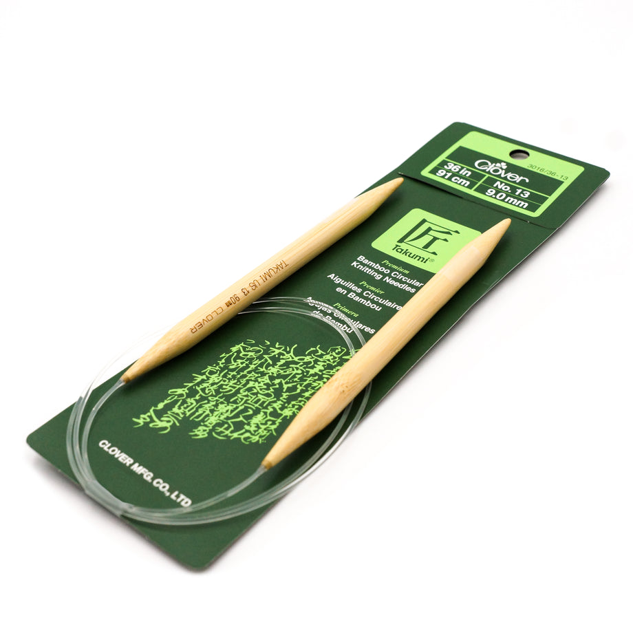 Takumi Bamboo Knitting Needles Circular 36 No. 19 (15.00mm) – Clover  Needlecraft, Inc.