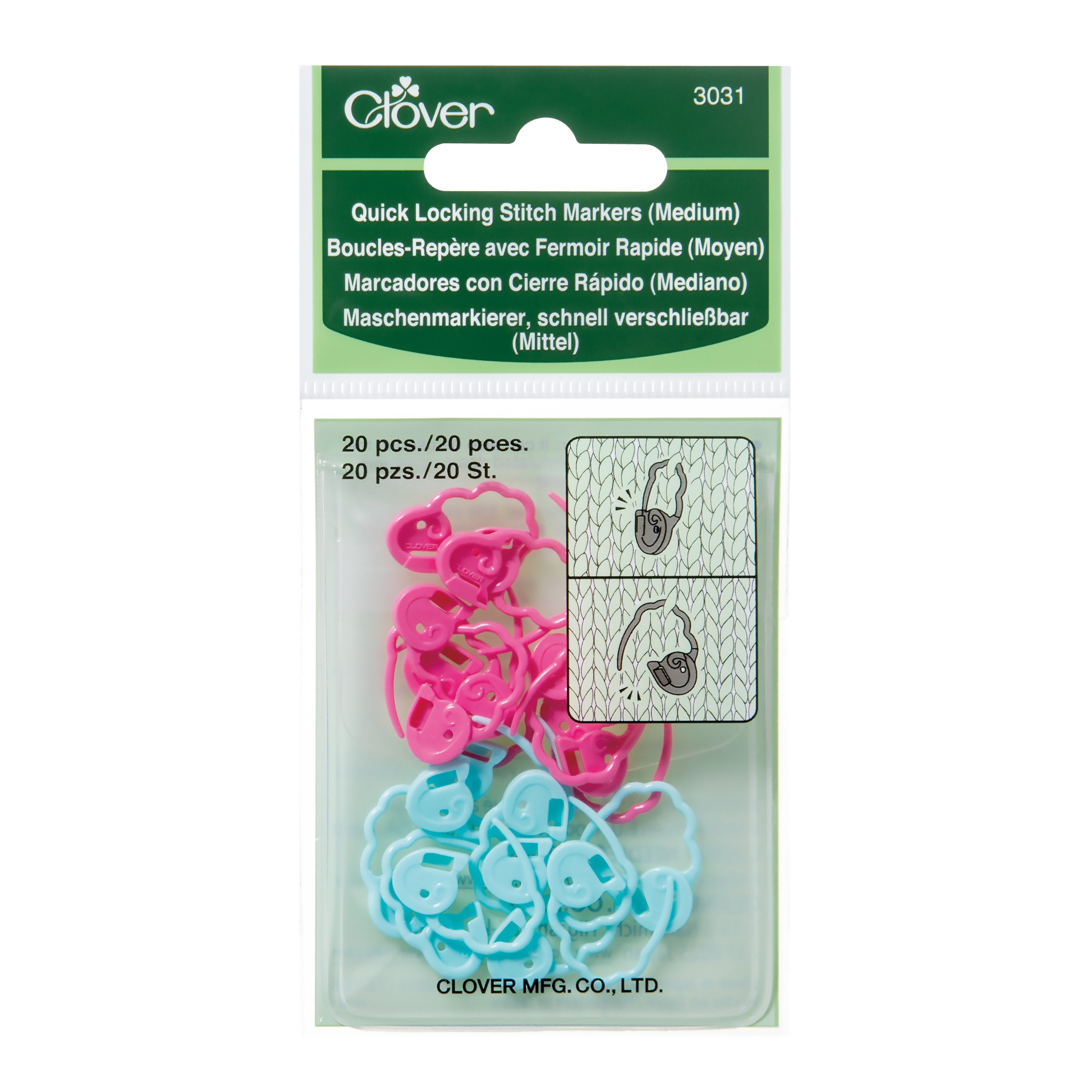 Clover Quick Locking Stitch Markers - Medium