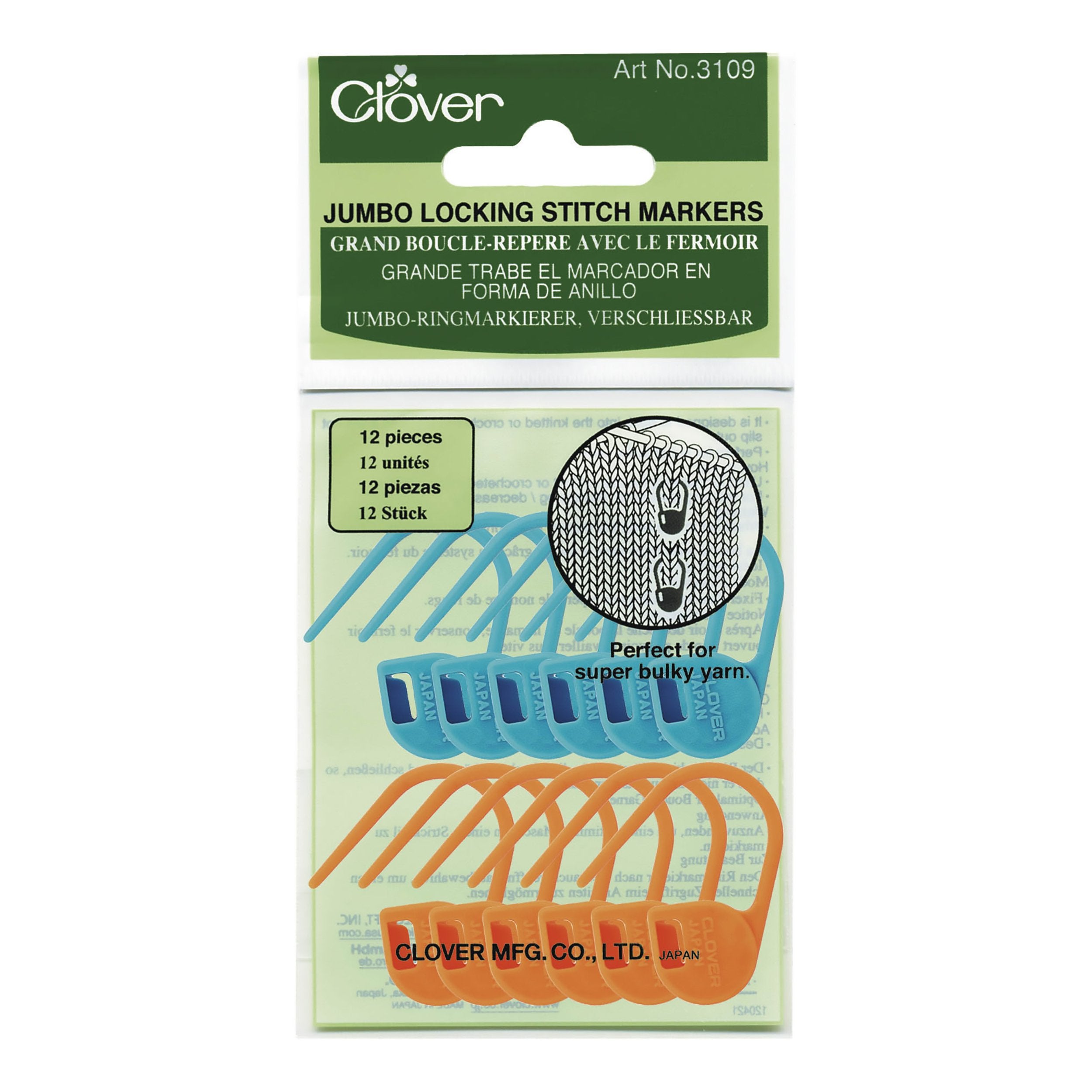 Clover 3109 - Jumbo Locking Stitch Markers - Fengari Fiber Arts