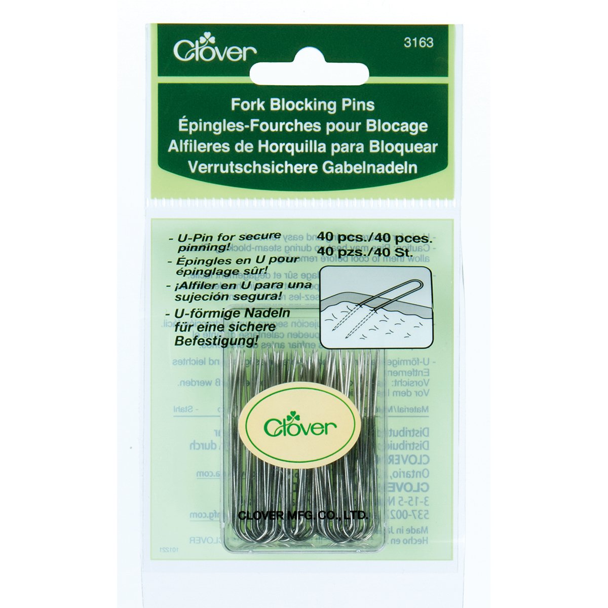 Clover Fork Blocking Pins - Needlepoint Joint