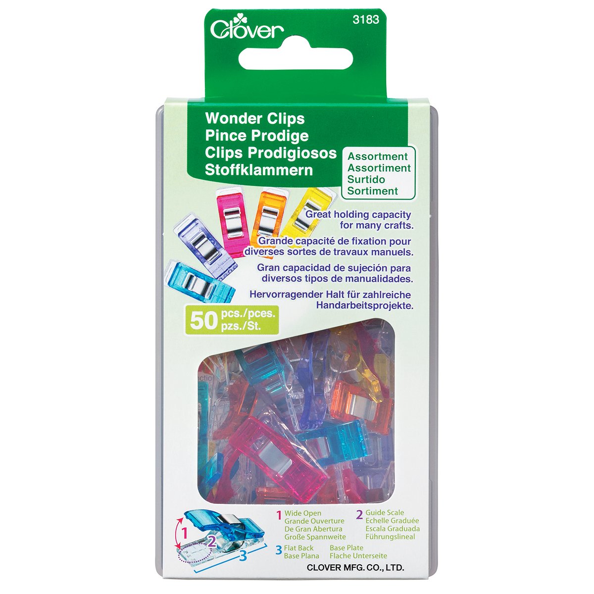 Wonder Clips - Pack De 100 Pinces à Coudre Polyvalentes Avec Boîte En Étain - Couleurs Variées