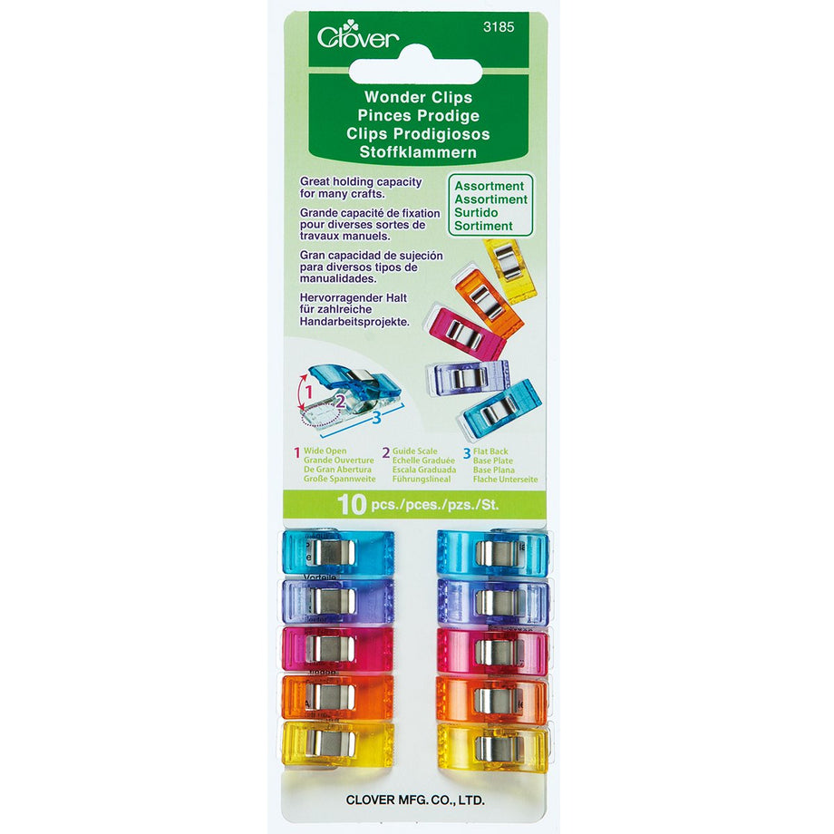 Clover Mini Wonder Clips (50 pieces) Assorted Colors - 051221731891 Quilting  Notions