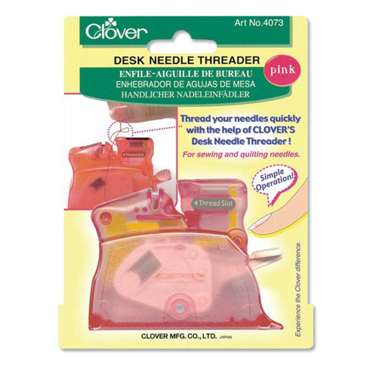 Clover Desk Needle Threader (Pink)