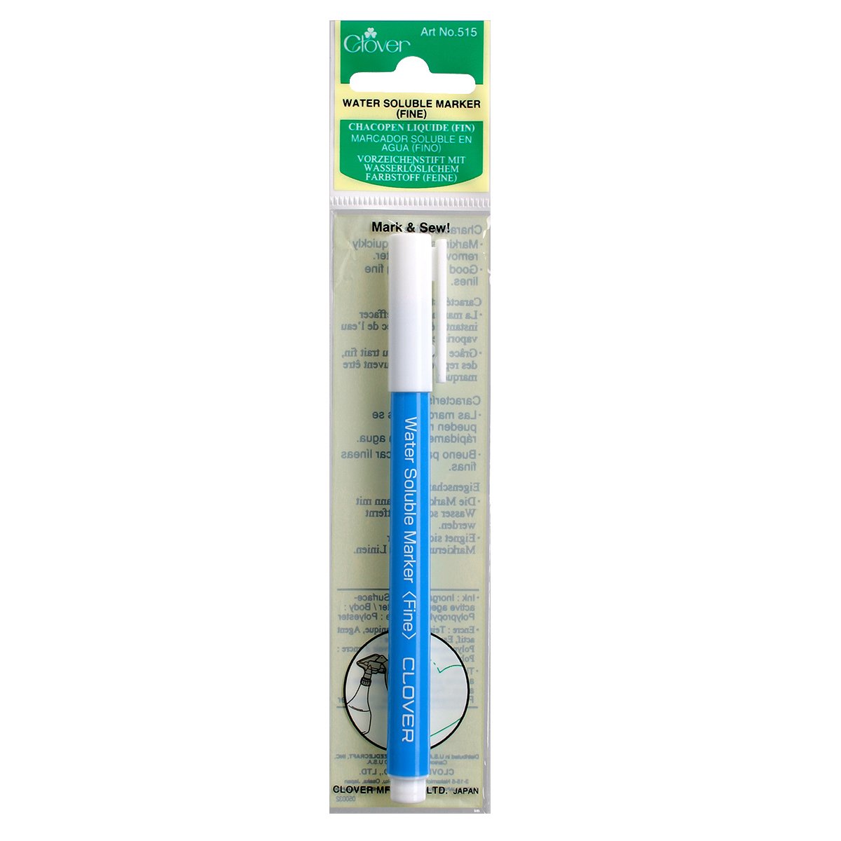 Clover Thick Point Water Soluble Marker - Blue - WAWAK Sewing Supplies