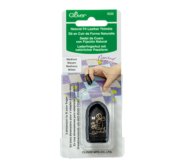 Clover Natural Fit Leather Thimble | Size: Medium