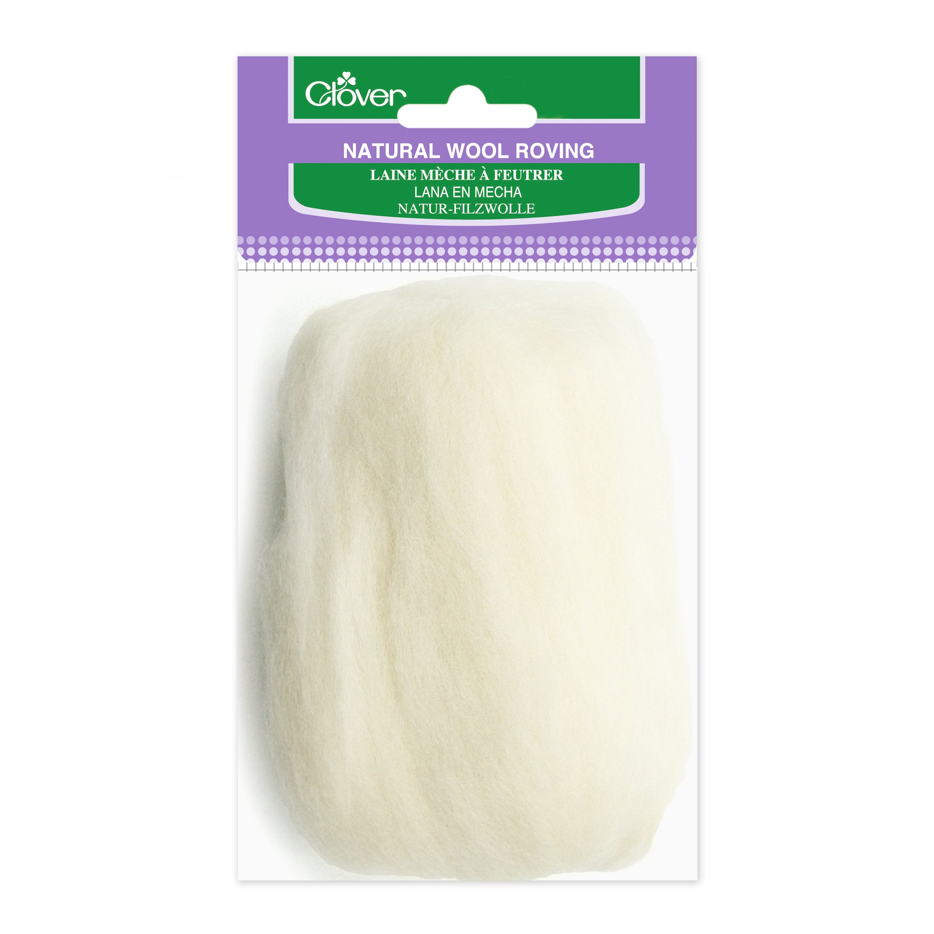  Clover Natural Wool Roving, Off White - 7920 : Arts