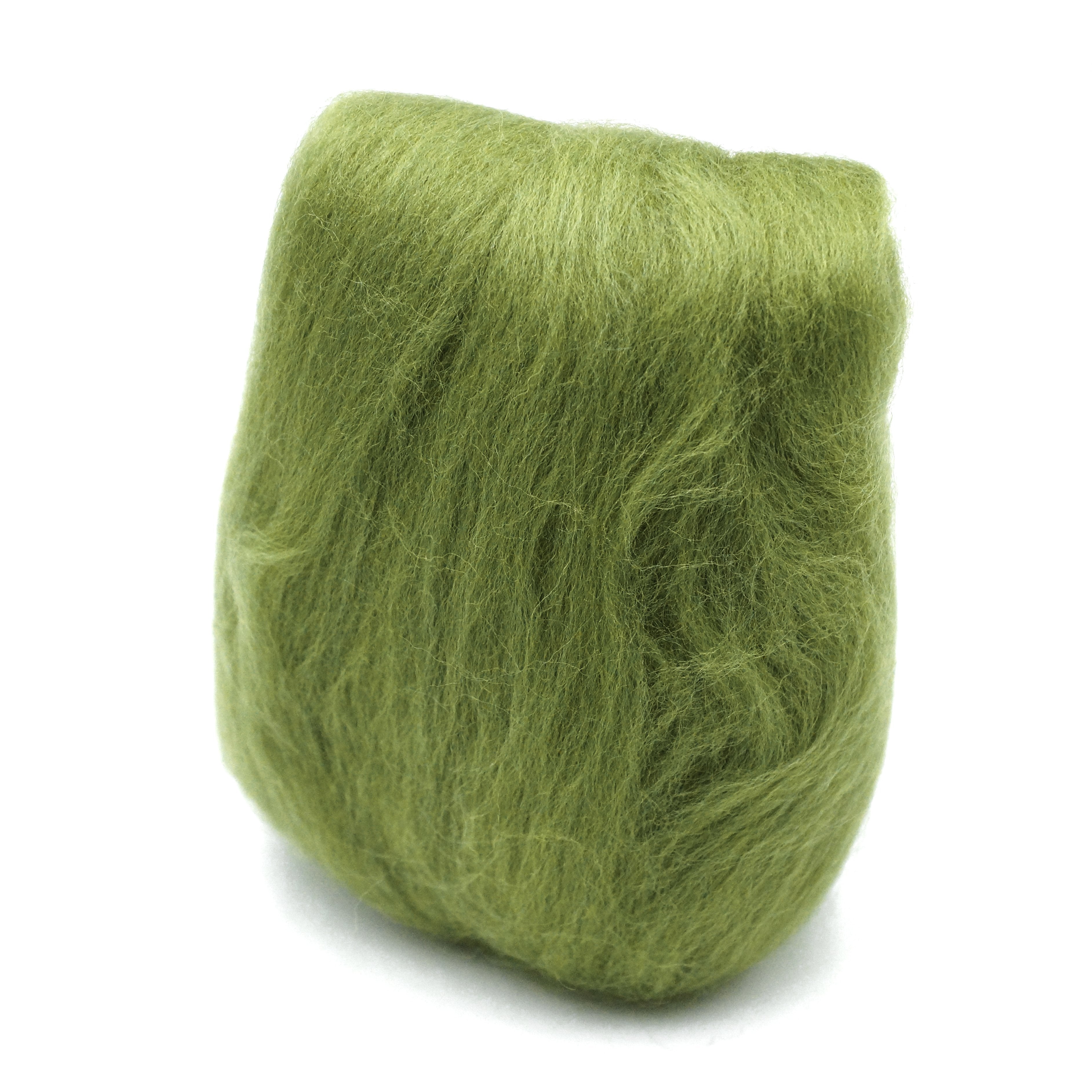Natural Wool Roving (Moss Green)