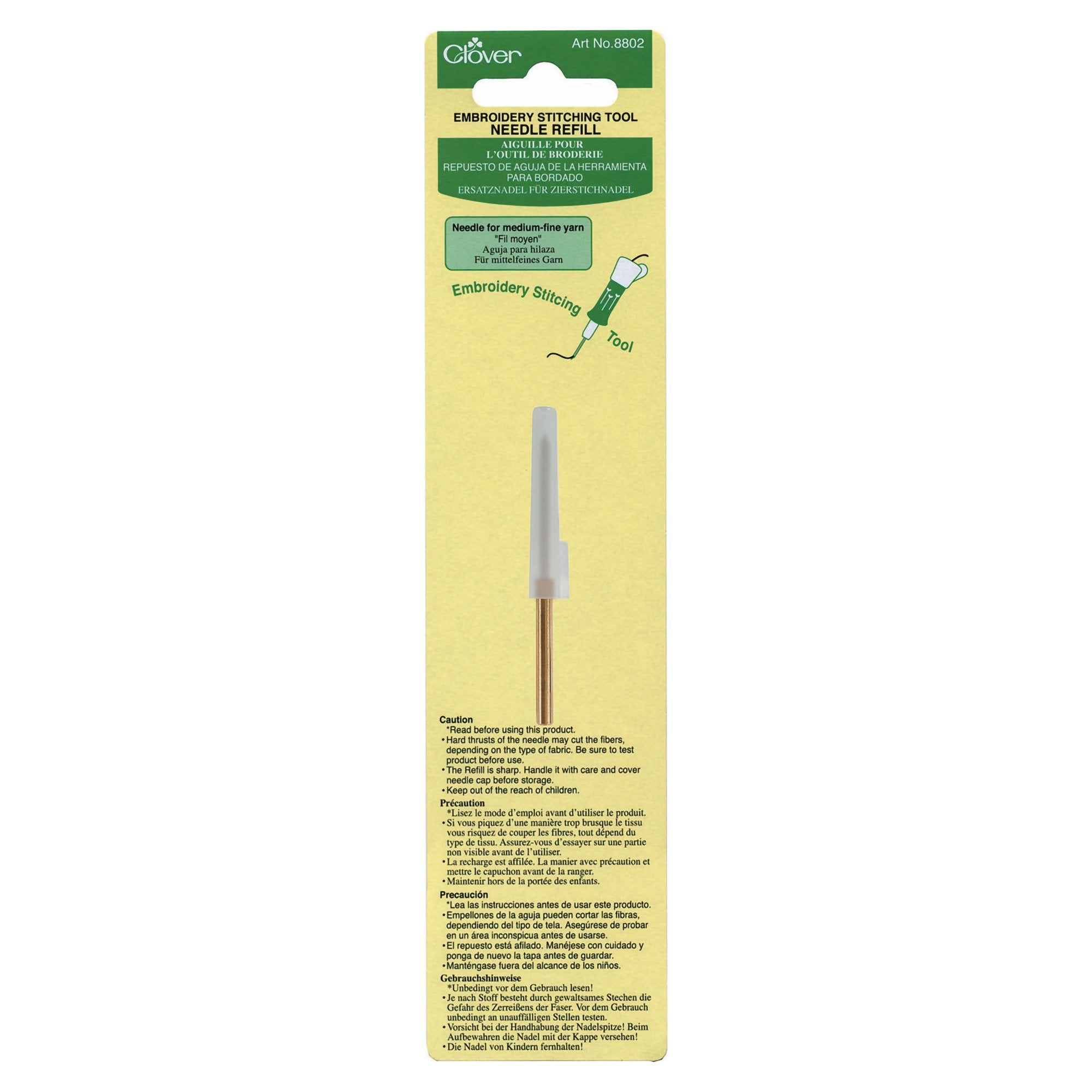 Clover Felting Needle Refill - Fine Weight Barb Needles (5 Pack) | For Needle Felting Tools & Wool Craft Projects