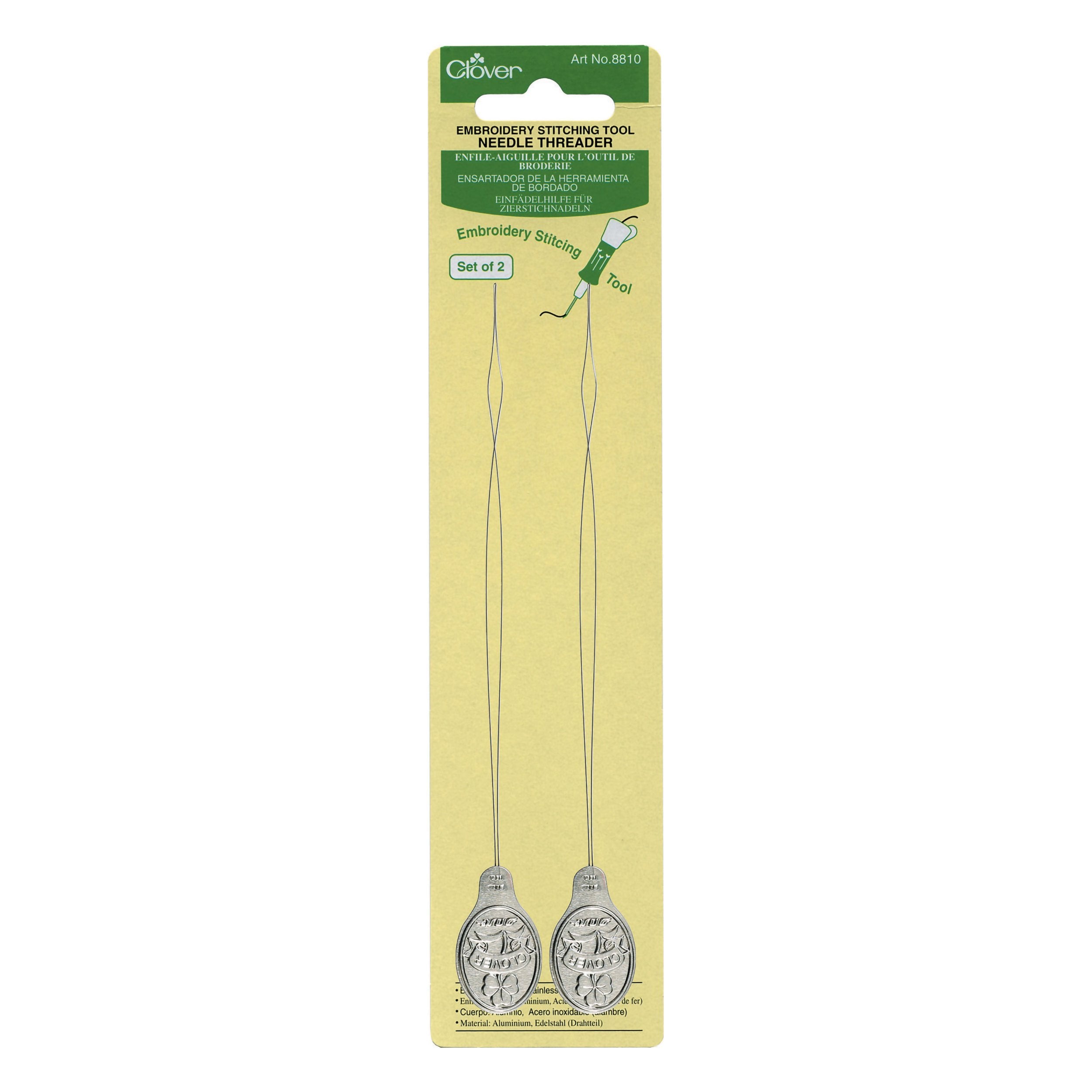 Clover Embroidery Stitching Tool Needle Threaders 2/Pkg