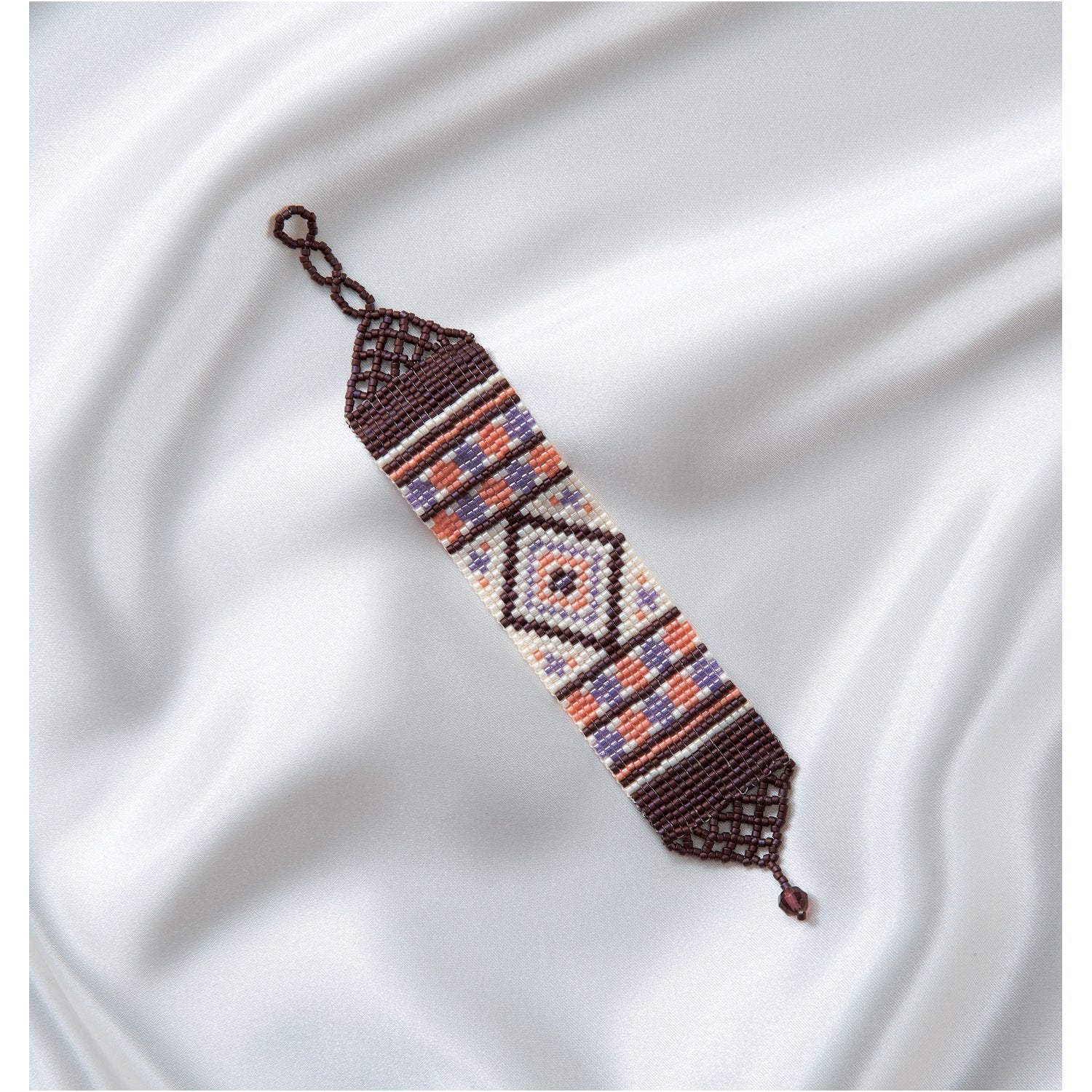 Madlyn Red White Blue Bead Loom Bracelet - Jewelry by Sande Gene